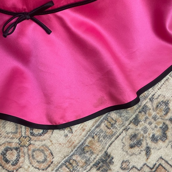 Vintage 90s/Y2K Barbie Mermaid Pink Black Strapless Bow Train Formal Dress 9/10 - Picture 7 of 9